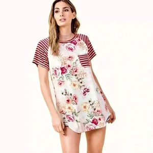 "Kori" Stripe and Flower T- Shirt
